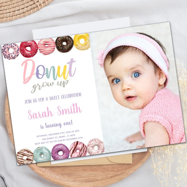 Yellow Donut Invitations with photo (Yellow Donut Invitations with photo)