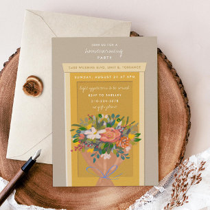 Yellow Door Housewarming Party Illustrated Invitation