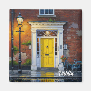 Yellow Door in Dublin Magnet