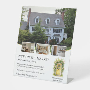 Yellow Door Watercolor Listing Real Estate Agent Pedestal Sign