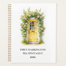 Yellow Door Watercolor Logo Real Estate Agent