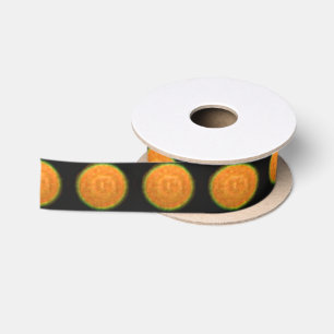 Yellow Dot ribbon spool Satin Ribbon