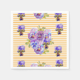 Yellow Dot Shabby Chic floral Serviette Napkins