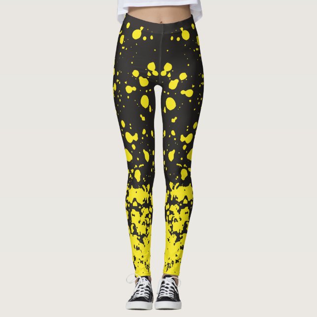Yellow Doted Elegant Women Leggings (Front)