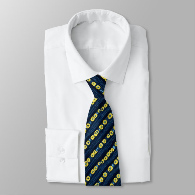 Yellow Dots Abstract Pattern Tie (Tied)