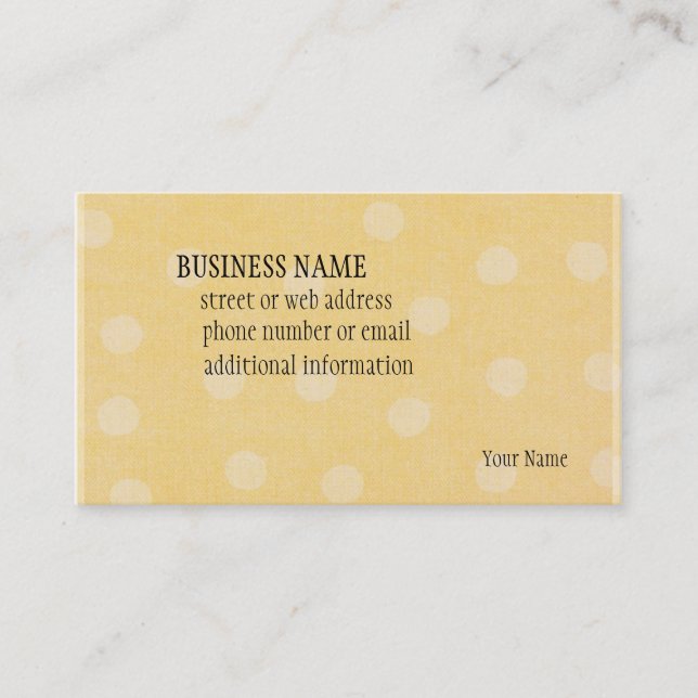 Yellow Dots - Business Card (Front)