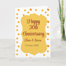 yellow dots glitter happy 30th anniversary wedding