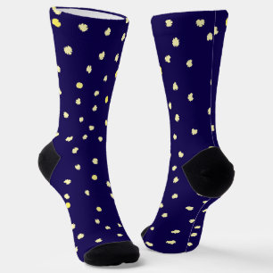 yellow dots in navy socks