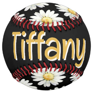 Yellow Dotted Daisy's (personalise) Softball