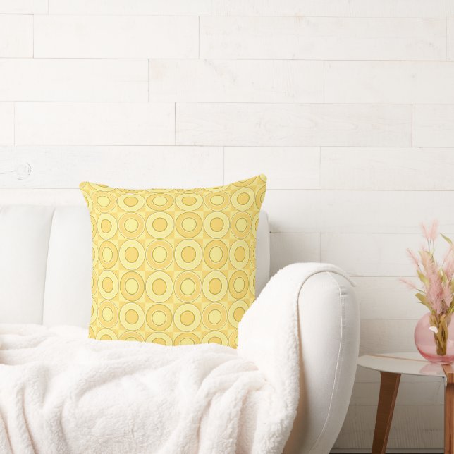Yellow Doughnut Check Cushion (Couch)