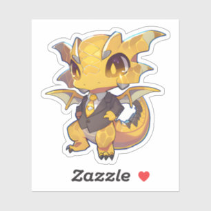 Yellow Dragon in a Suit Sticker