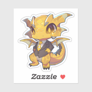 Yellow Dragon in a Suit Sticker