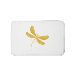 yellow dragonfly bath mat