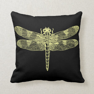 Yellow Dragonfly Cushion