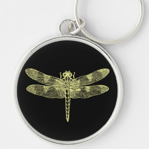 Yellow Dragonfly Key Ring