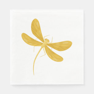 yellow dragonfly napkin