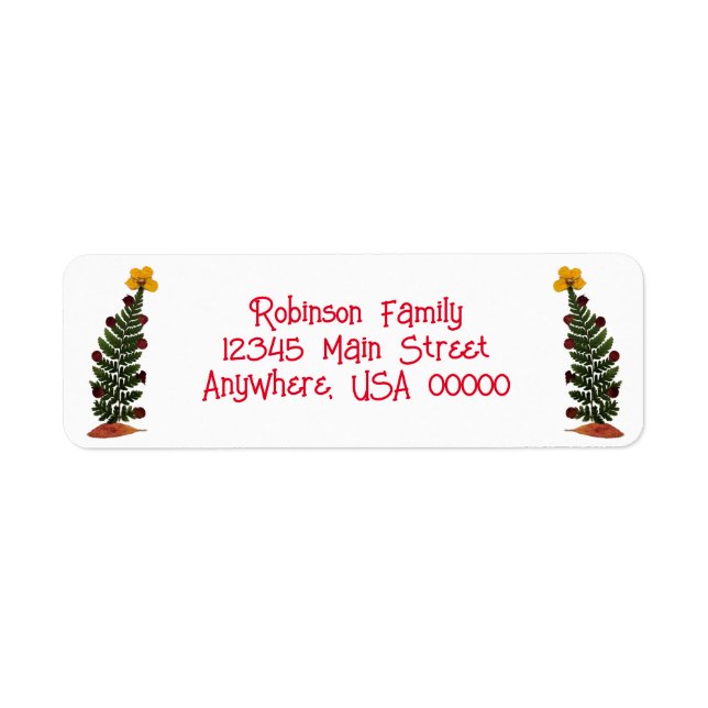 Yellow Dried Press Flower Christmas Tree (Front)