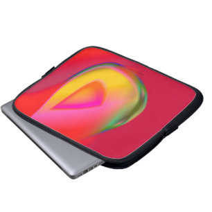 Yellow Drop Triangle on Red Laptop Sleeve