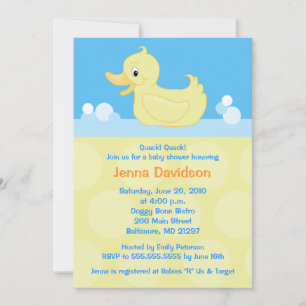 Yellow Duck 5x7 Baby Shower Invitation