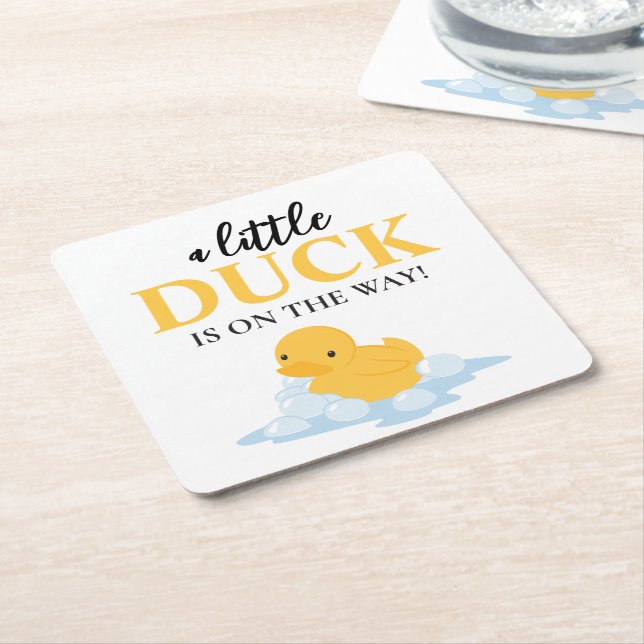 Yellow Duck A Babys On The Way Paper Coaster (Angled)