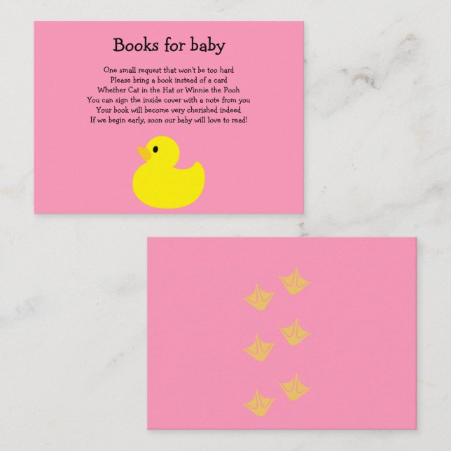 Yellow Duck Baby Book Enclosure Card (Front/Back)