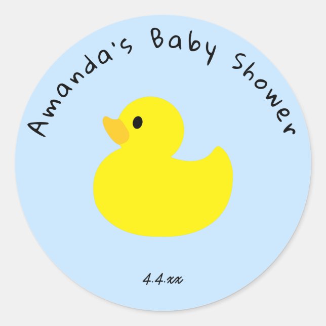 Yellow Duck - Baby Shower Classic Round Sticker (Front)