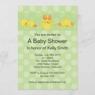 Yellow Duck Baby Shower Invitation