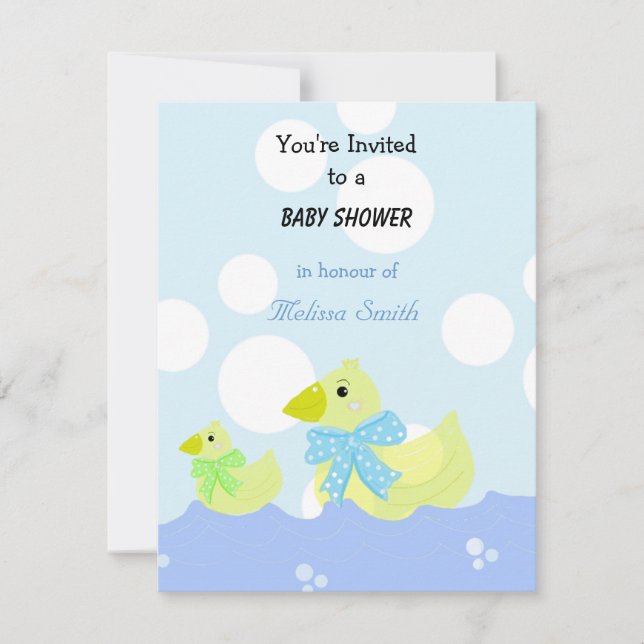 Yellow Duck Baby Shower Invitation (Front)