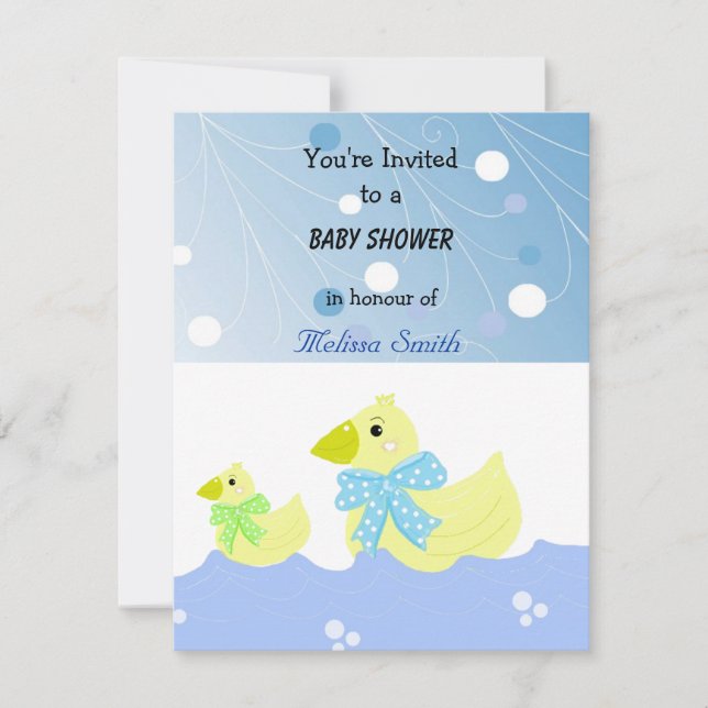 Yellow Duck Baby Shower Invitation (Front)