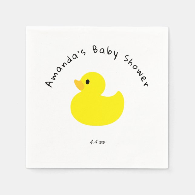 Yellow Duck - Baby Shower Napkin (Front)