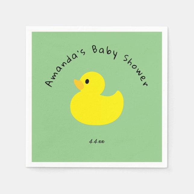 Yellow Duck - Baby Shower Napkin (Front)