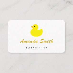 Yellow Duck Babysitter Minimal Business Card