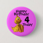 Yellow Duck Birthday 4 6 Cm Round Badge<br><div class="desc">A great button with a yellow duck, set on a pink background, for your little ones birthday. I am happy to design a button for you with your child's name personalised at no extra cost to you. Just send me a message via my store front, but allow a few days...</div>