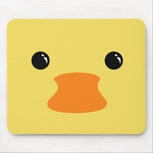 Yellow Duck Cute Animal Face Design Mouse Mat