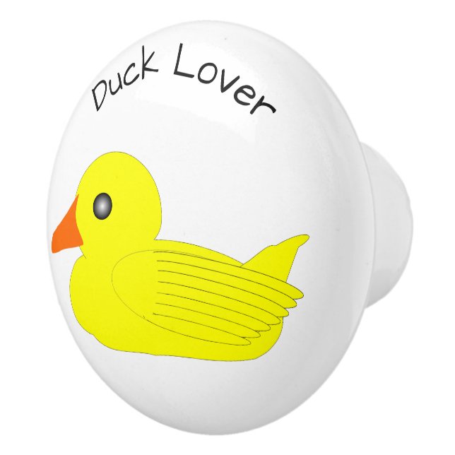Yellow Duck Design Personalised Ceramic Knob (Right)