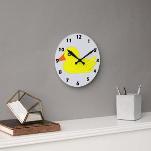 Yellow Duck Design Round Clock