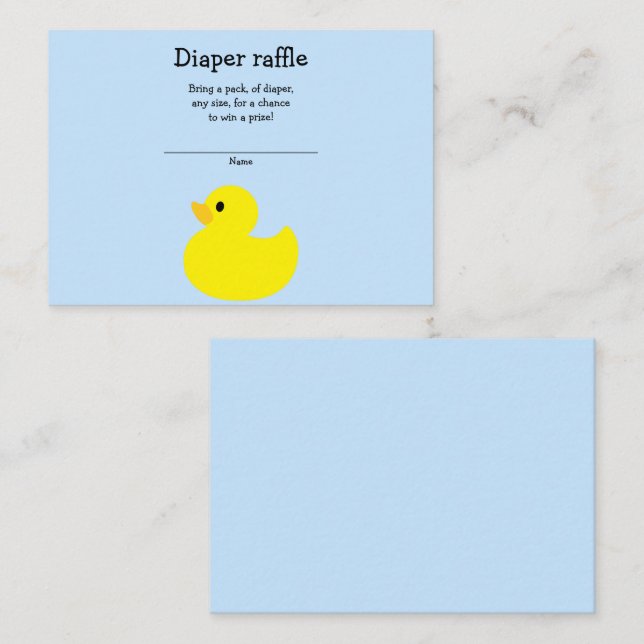 Yellow Duck Diaper Raffle Enclosure Card (Front/Back)