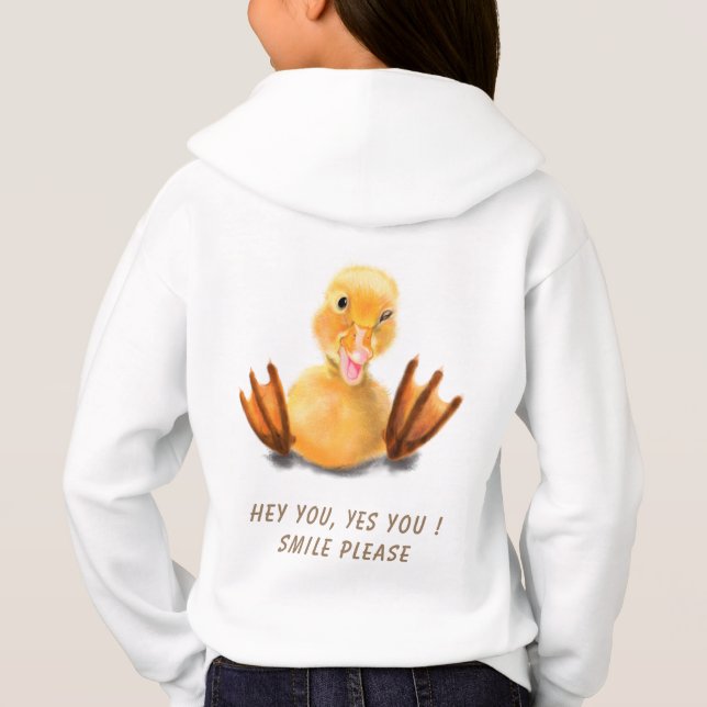 Yellow Duck Hoodies Catchy Text (Back)