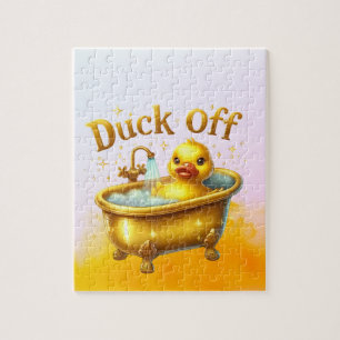Yellow duck in bathtub jigsaw puzzle