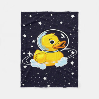 Yellow Duck In Space Gift| Duck For Mother Day  Fleece Blanket