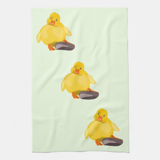 Yellow Duck Kitchen Towel - Choose Colour (Vertical)