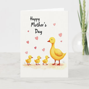 Yellow Duck Mothers Day Card