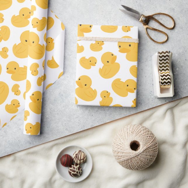 Yellow Duck Patterned Wrapping Paper (Crafts)