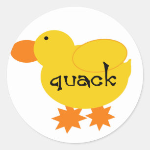 Yellow Duck Quack Tshirts and Gifts Classic Round Sticker