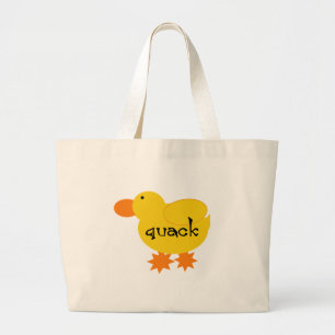 Yellow Duck Quack Tshirts and Gifts Large Tote Bag
