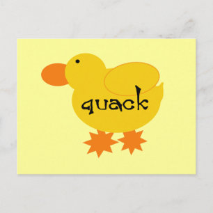 Yellow Duck Quack Tshirts and Gifts Postcard