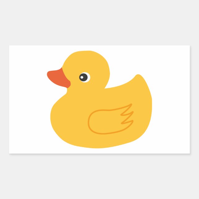 Yellow Duck Rectangular Sticker (Front)