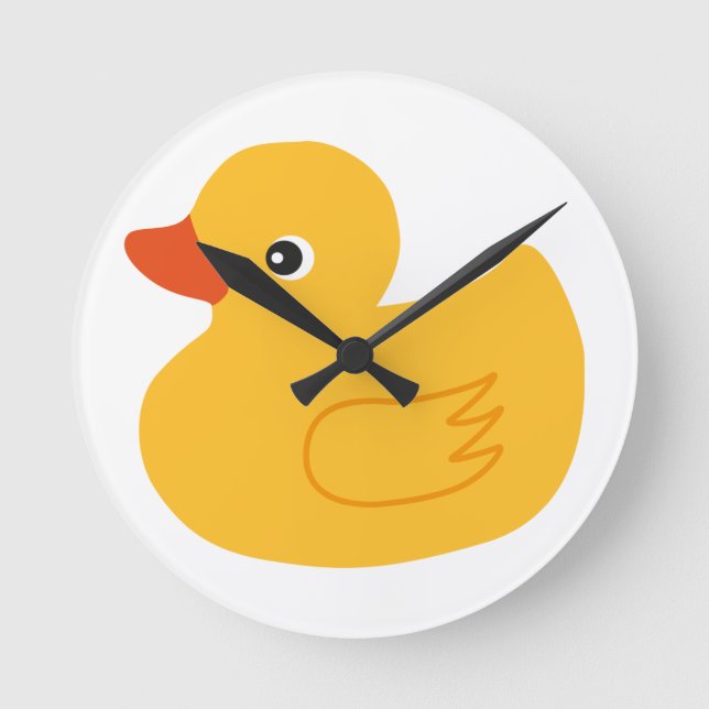 Yellow Duck Round Clock (Front)