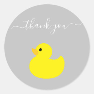 Yellow Duck Thank you Classic Round Sticker