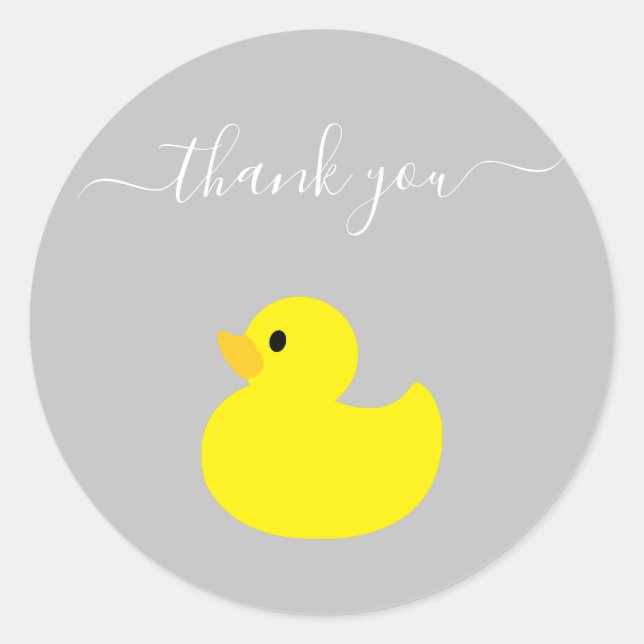 Yellow Duck Thank you Classic Round Sticker (Front)
